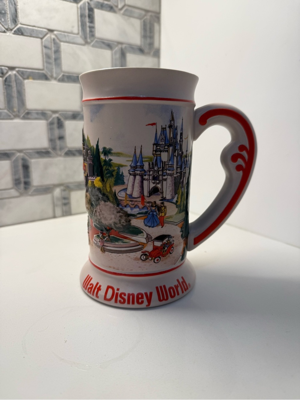 Walt Disney World Ceramic Souvenir Mug - Red Trim